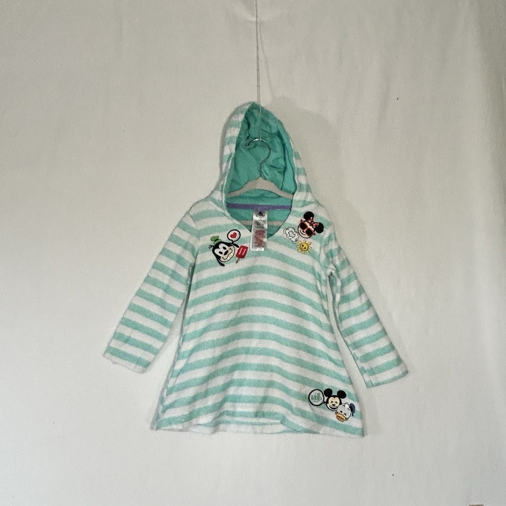 Disney Baby Dress Stripped Beach Cover Uphooded Embroidered Size 4
